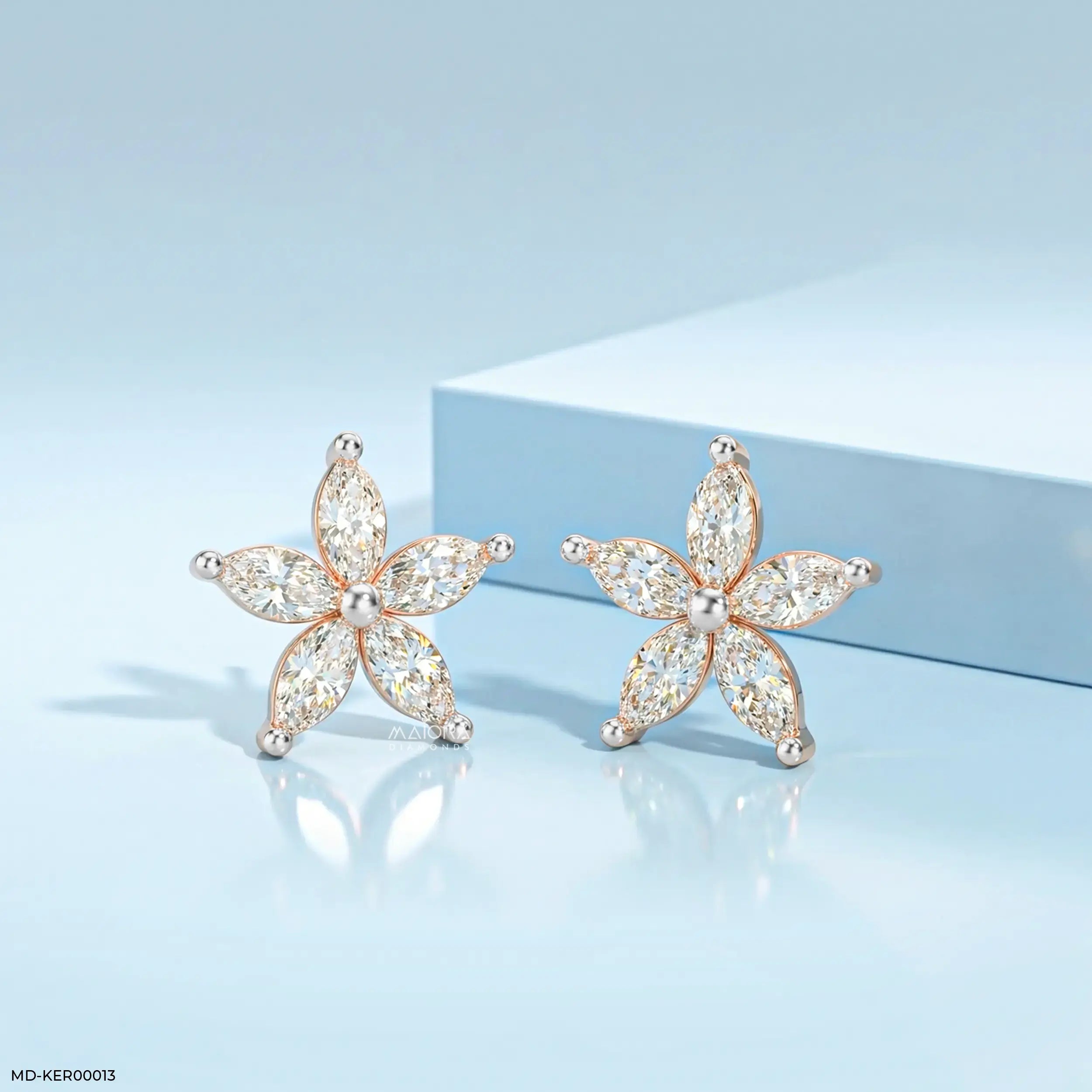 Shiney Petals Kids Diamond Earrings Platinum 950