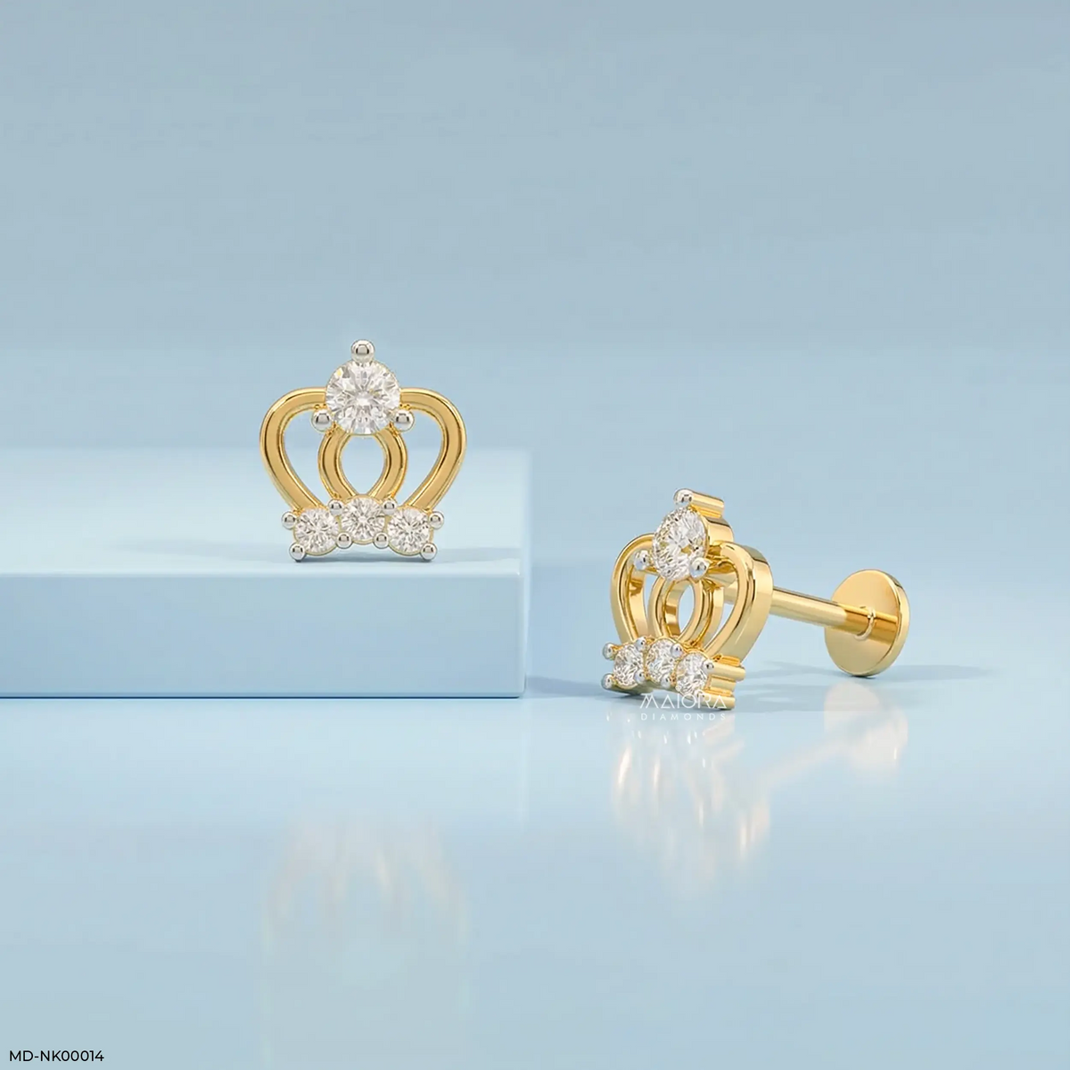 Princess Diamond Crown Kids Earrings