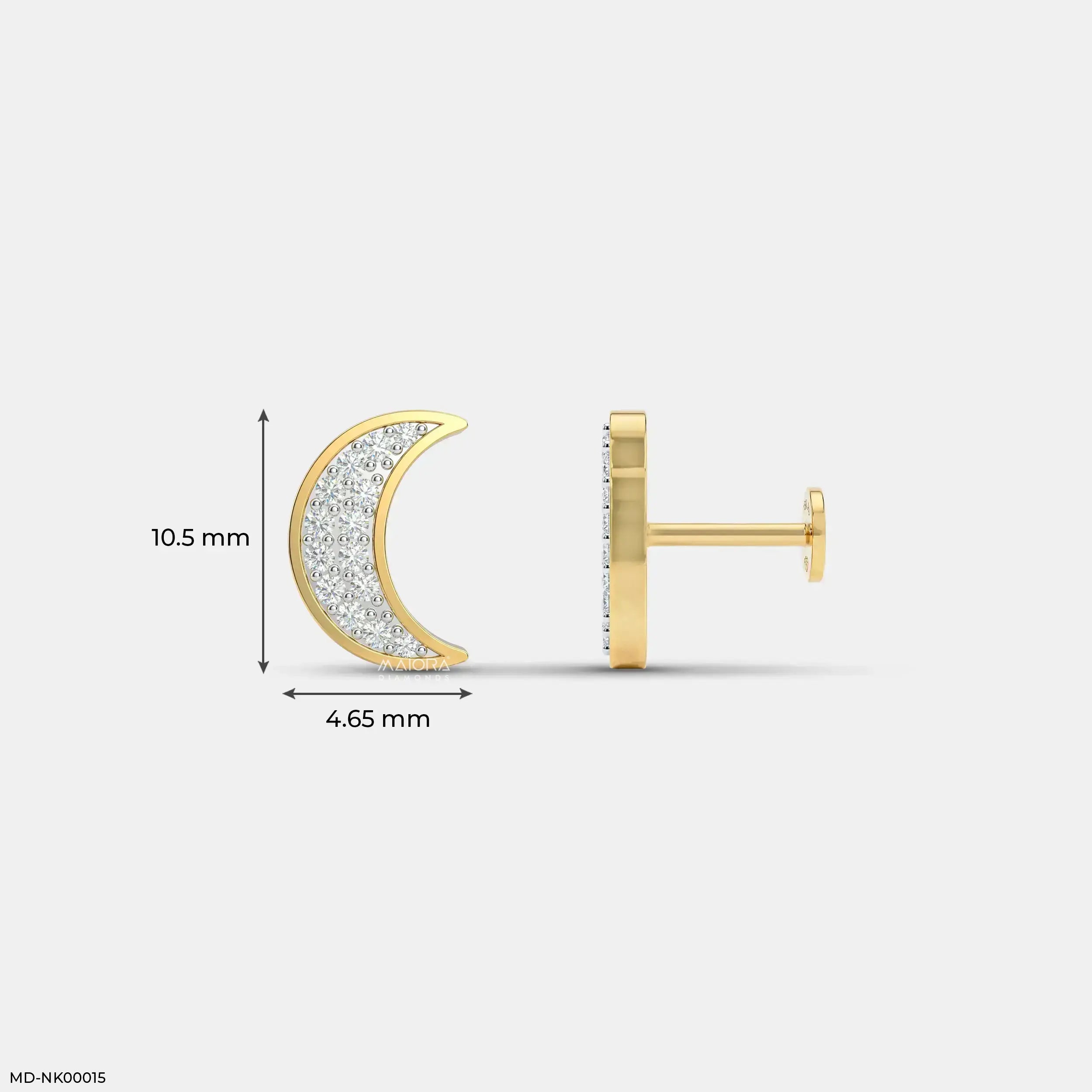 Mini Moon Kids Diamond Earrings Platinum 950