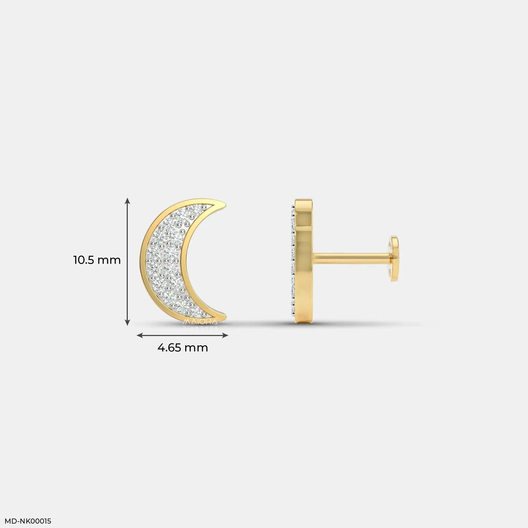 Mini Moon Kids Diamond Earrings Platinum 950