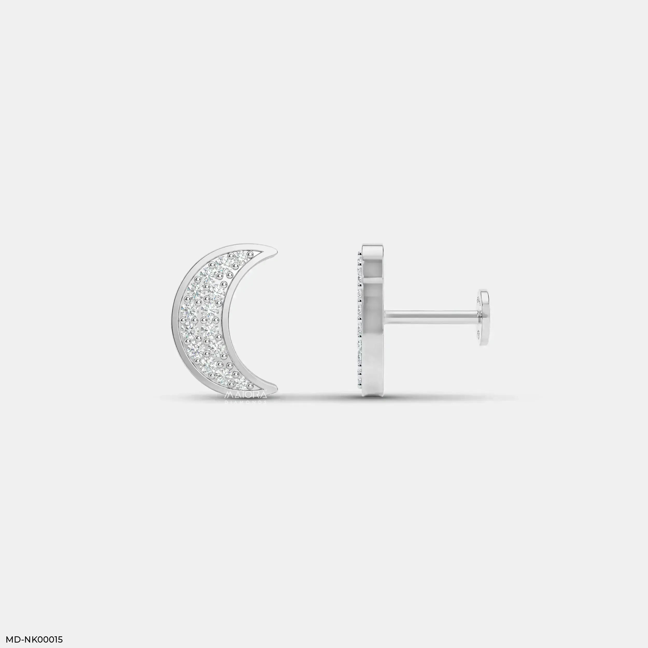 Mini Moon Kids Diamond Earrings Platinum 950