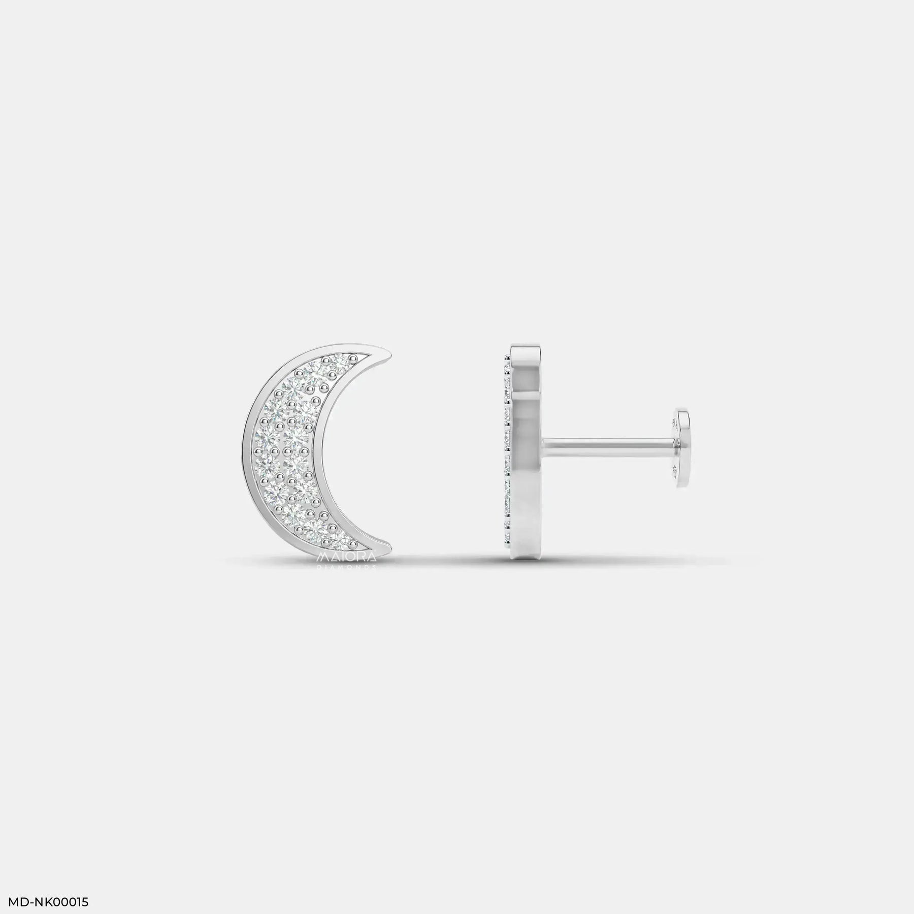 Mini Moon Kids Diamond Earrings Platinum 950