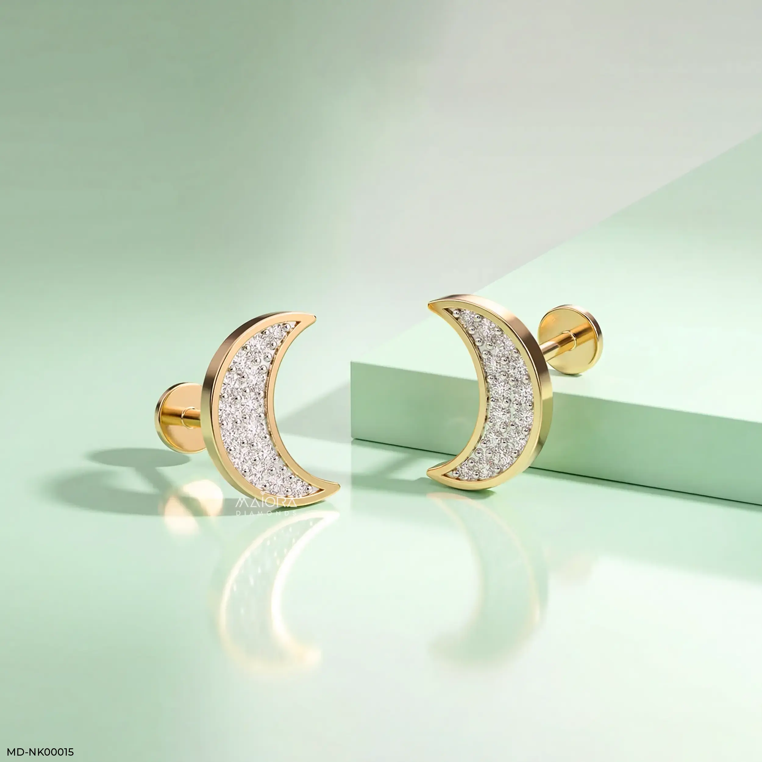 Mini Moon Kids Diamond Earrings