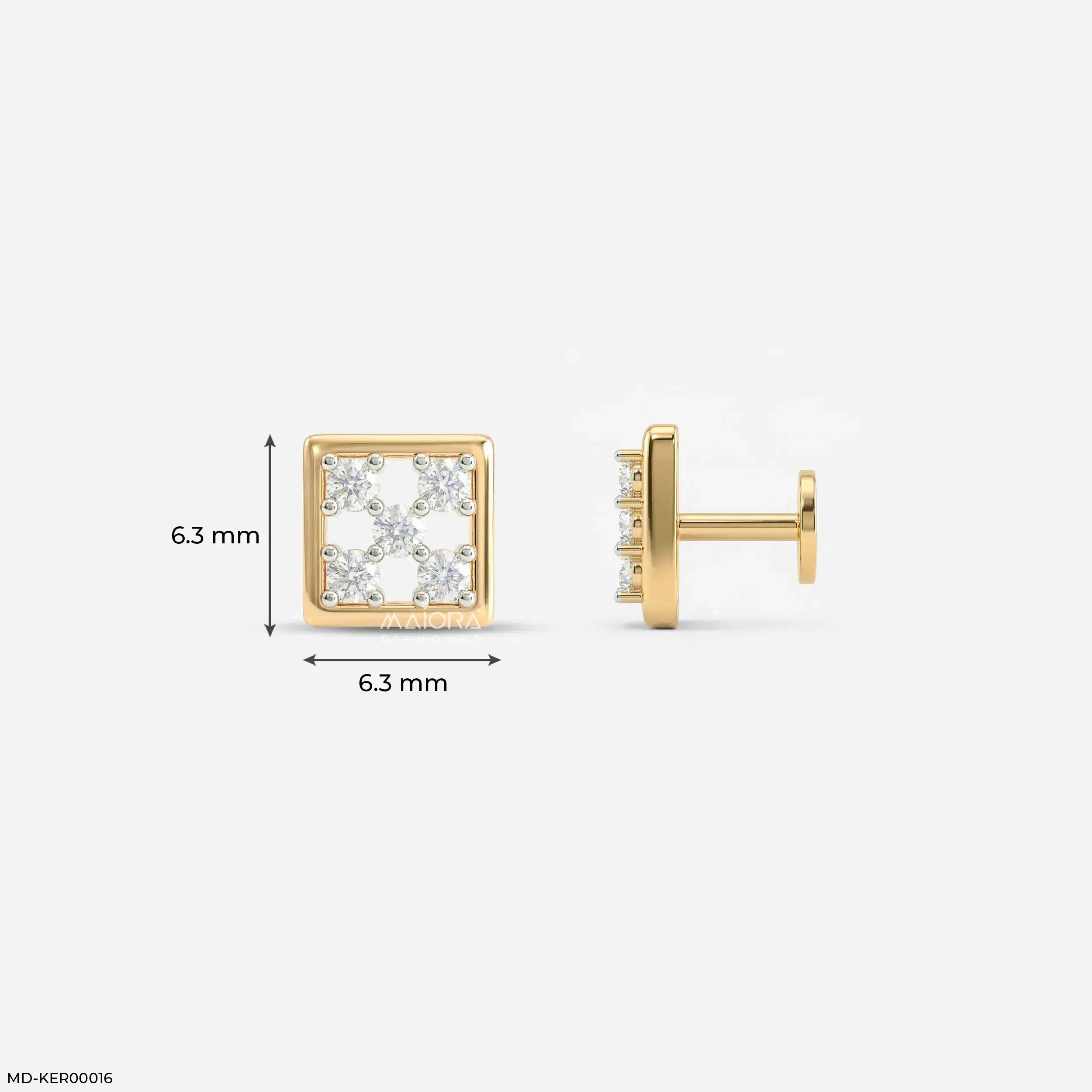 Glittery Box Kids Diamond Earrings 9K White Gold