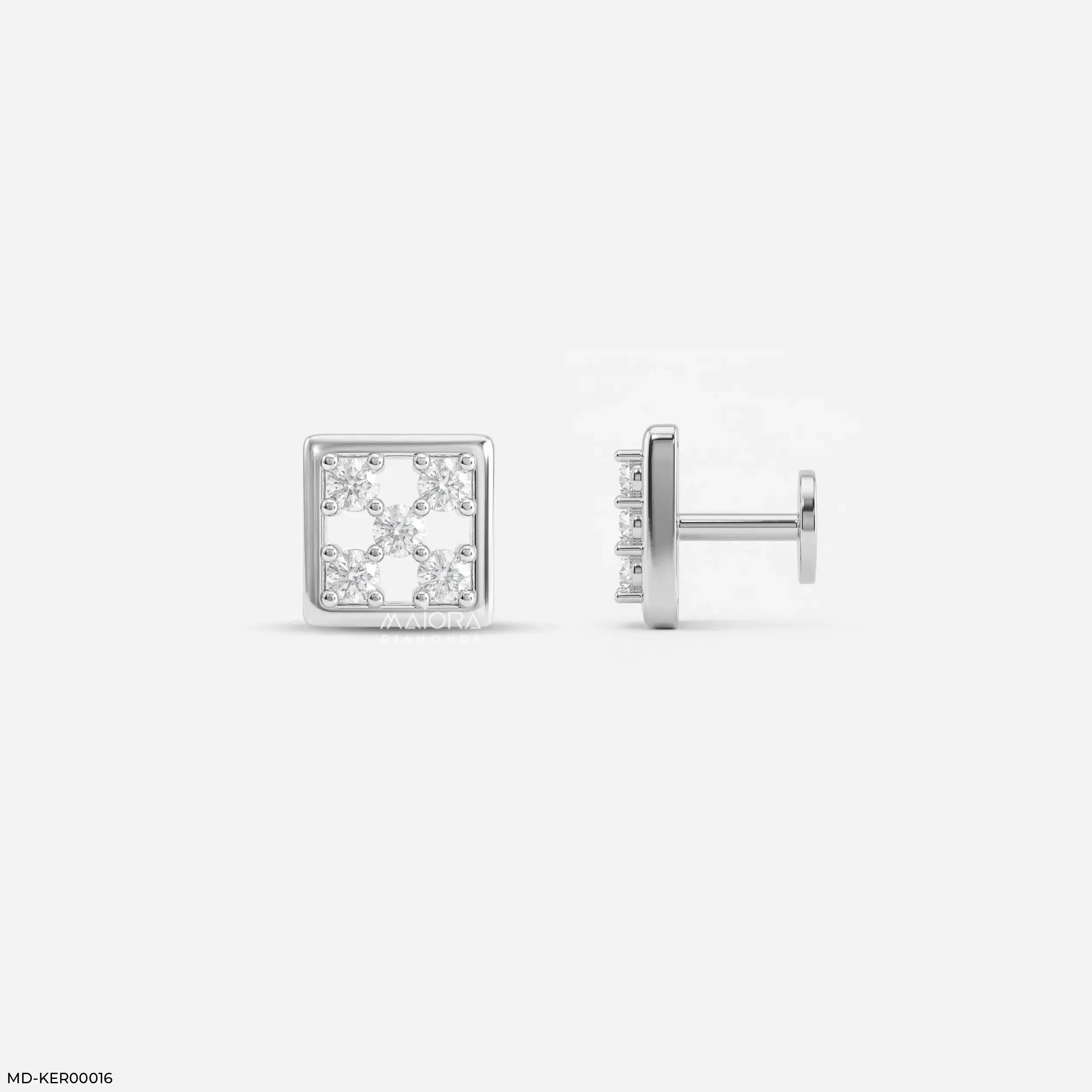 Glittery Box Kids Diamond Earrings 9K White Gold