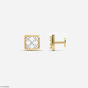 Glittery Box Kids Diamond Earrings 9K Yellow Gold
