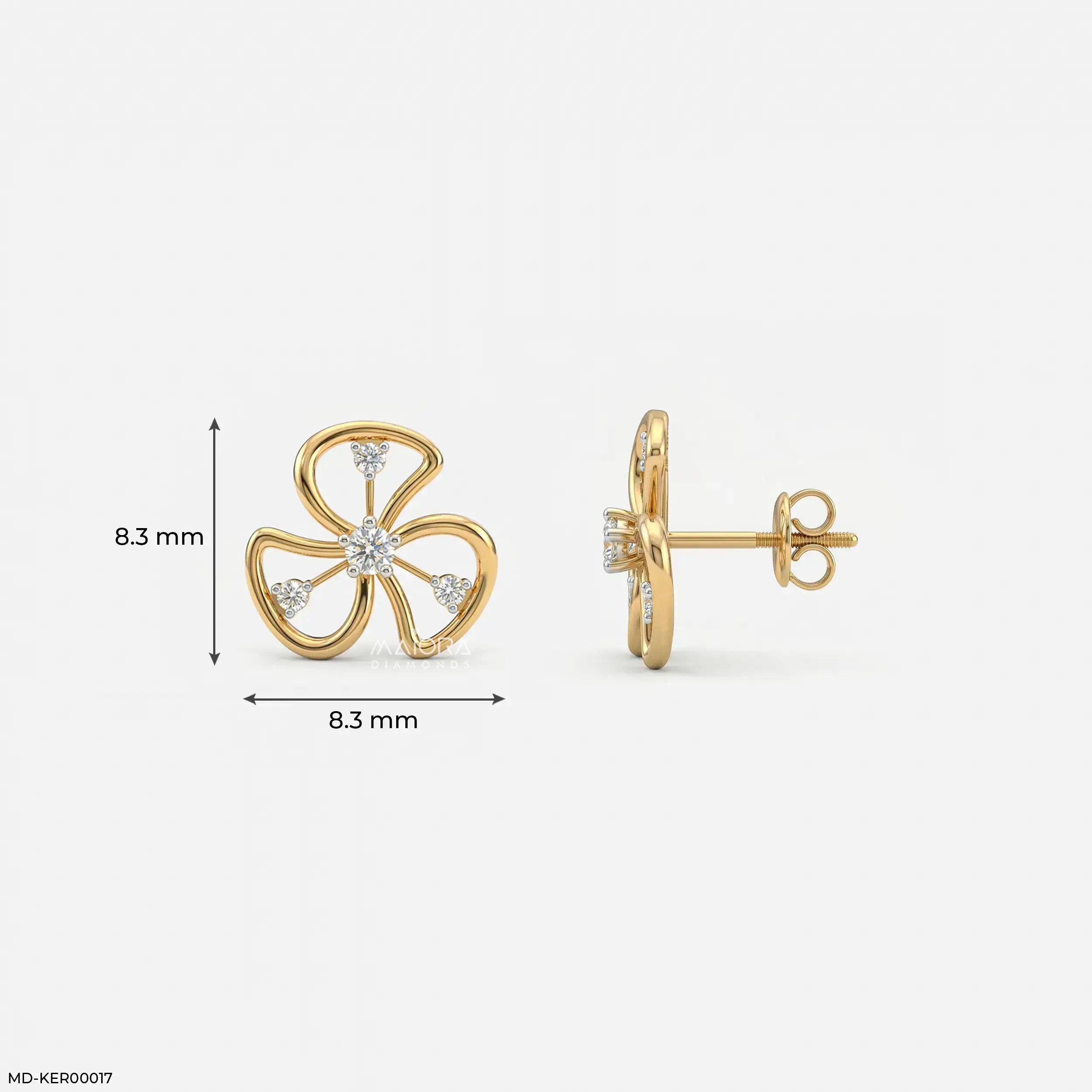 Petal Twist Kids Diamond Earrings  Platinum 950