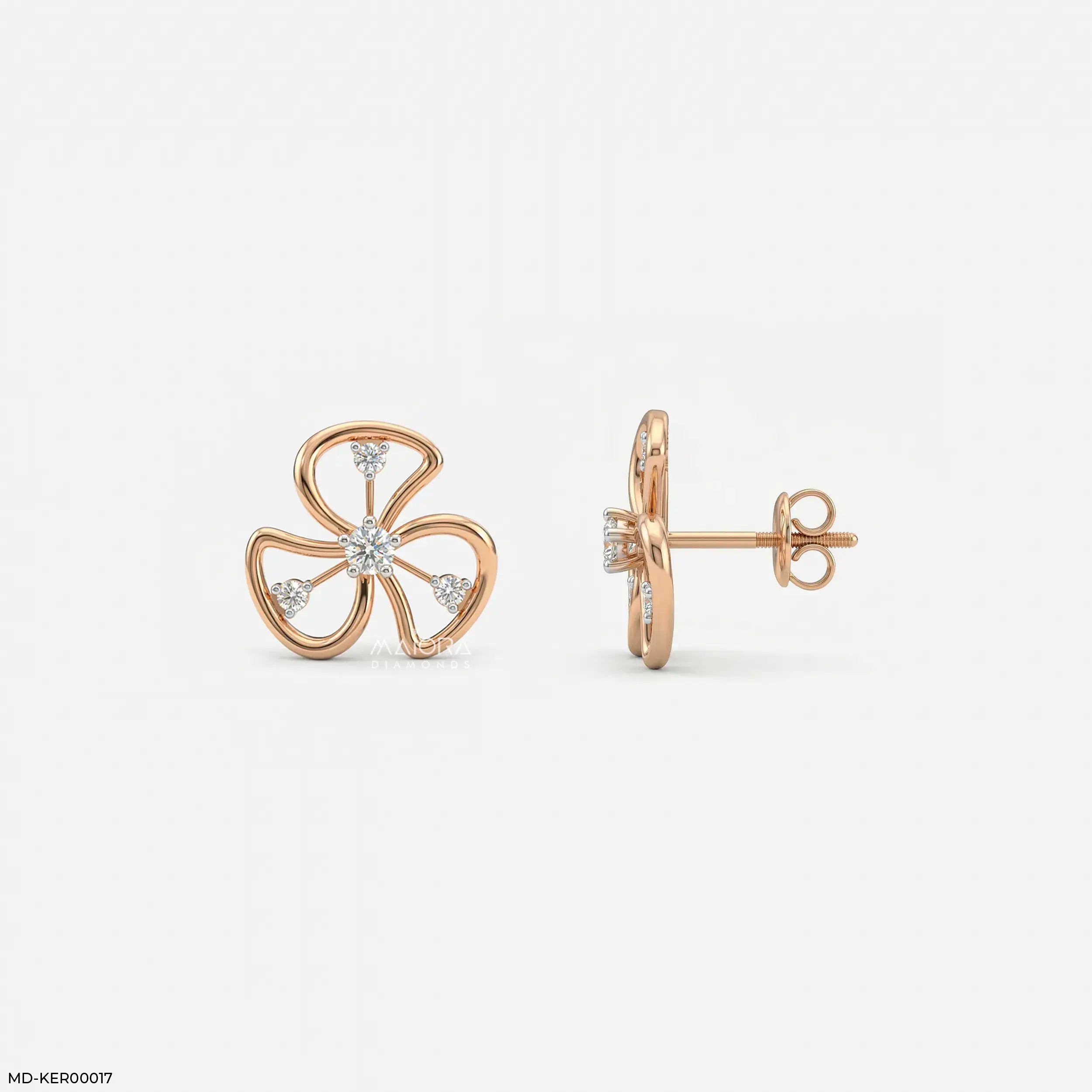 Petal Twist Kids Diamond Earrings  Platinum 950