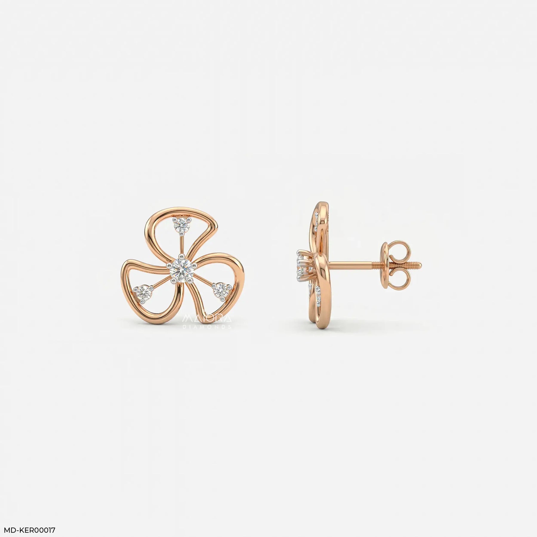 Petal Twist Kids Diamond Earrings  Platinum 950