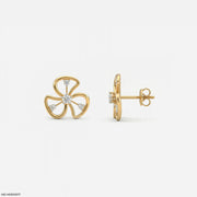 Petal Twist Kids Diamond Earrings  14K Yellow Gold