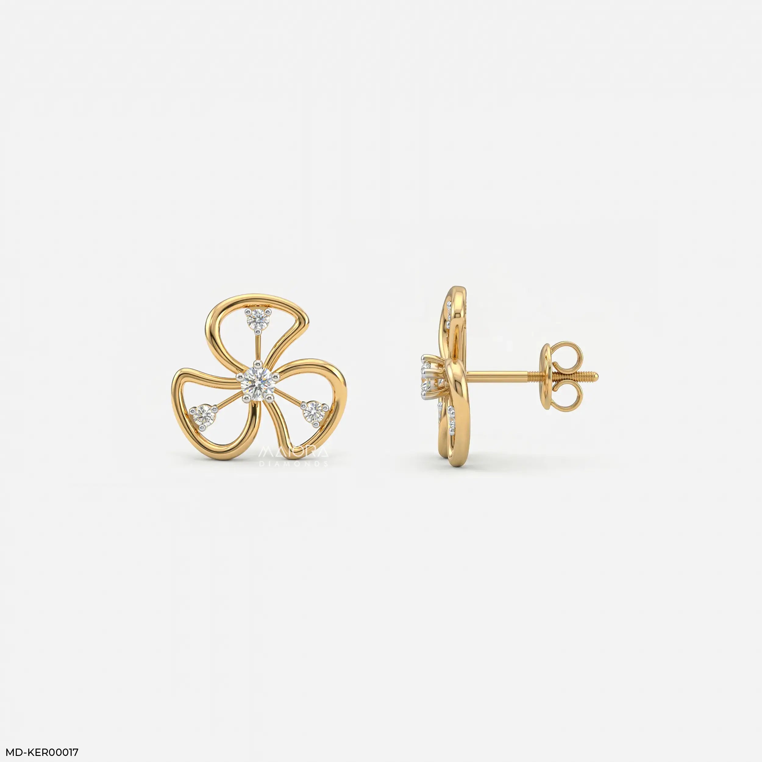 Petal Twist Kids Diamond Earrings