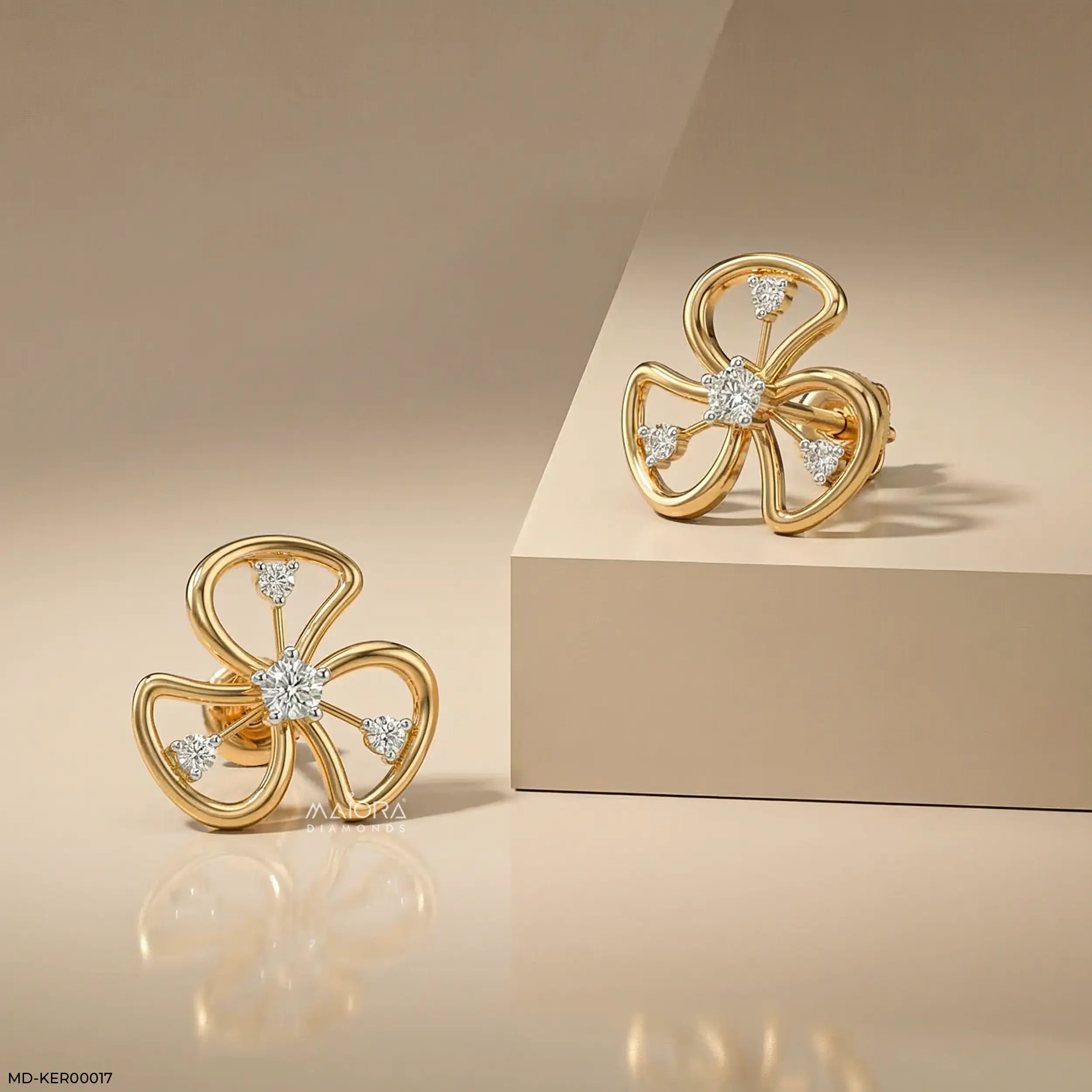 Petal Twist Kids Diamond Earrings