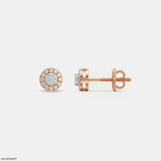 Orbit Halo Kids Diamond Earrings 9K Rose Gold