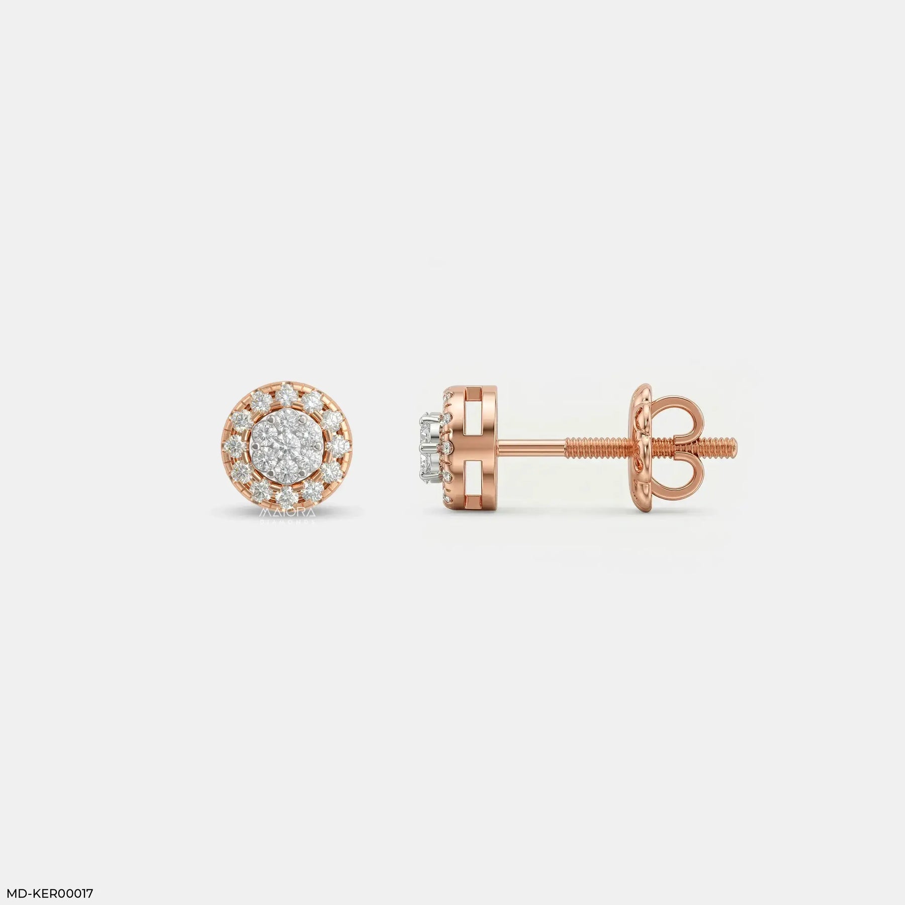 Orbit Halo Kids Diamond Earrings 9K White Gold