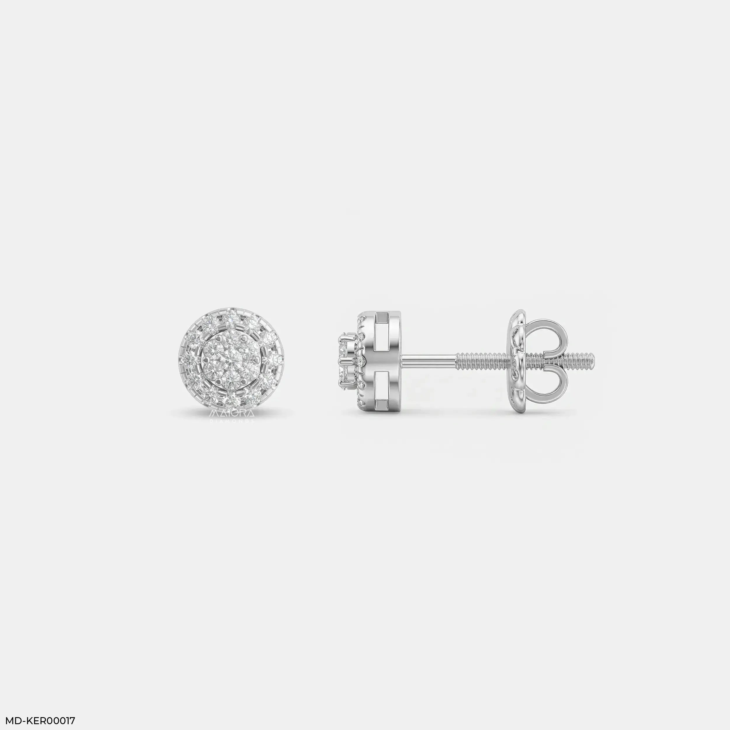 Orbit Halo Kids Diamond Earrings Platinum 950