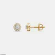 Orbit Halo Kids Diamond Earrings 9K Yellow Gold