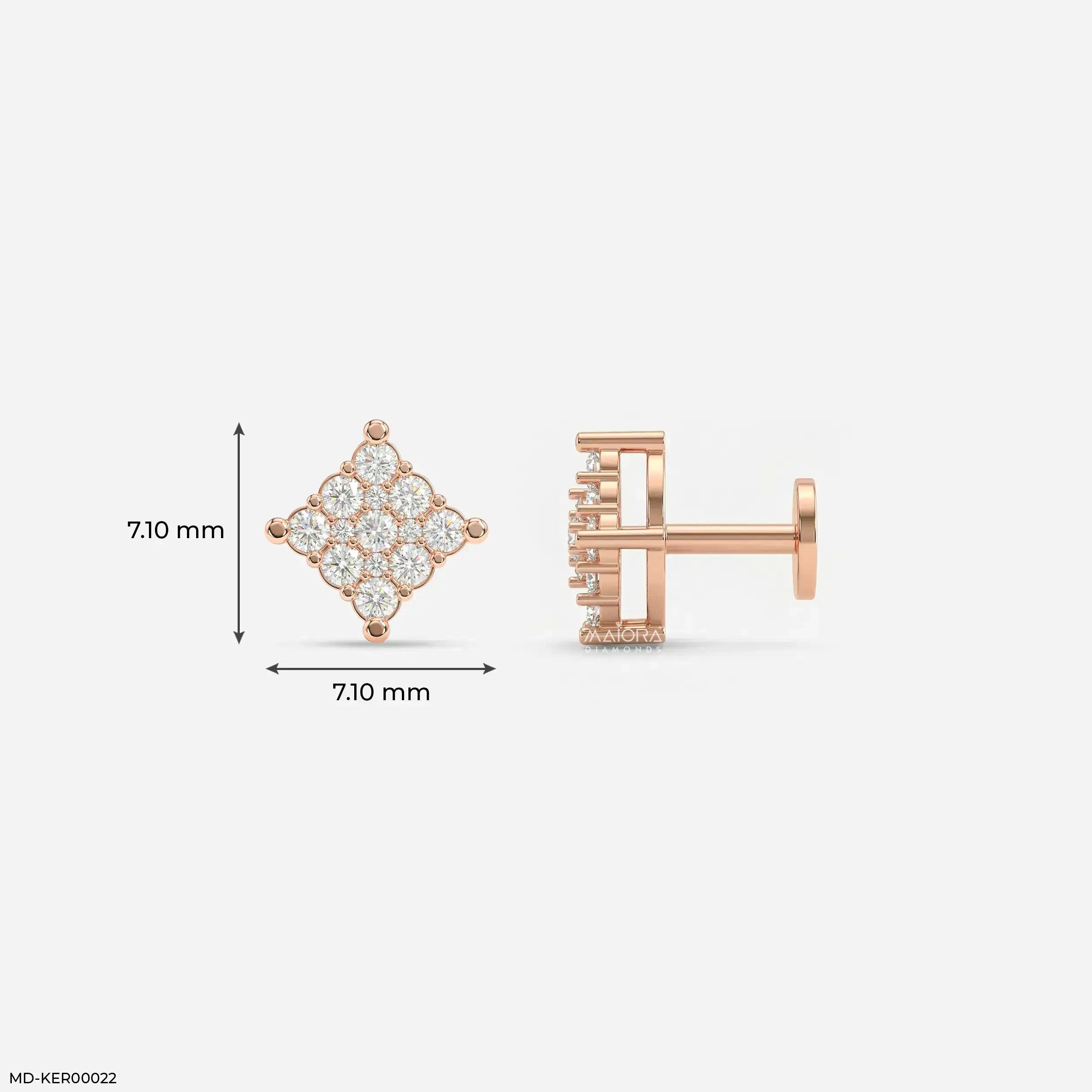 Cubical Diamond Kids Earrings Platinum 950