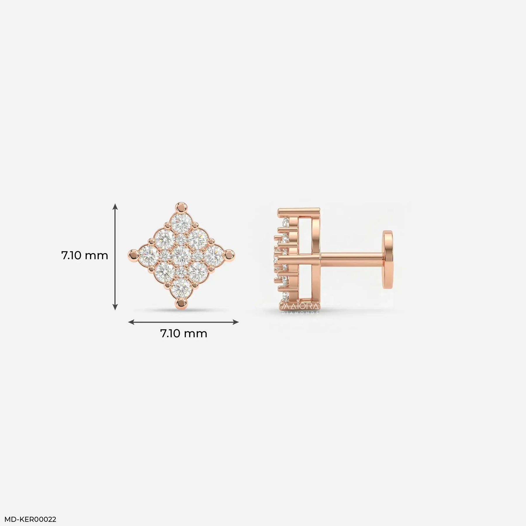 Cubical Diamond Kids Earrings Platinum 950