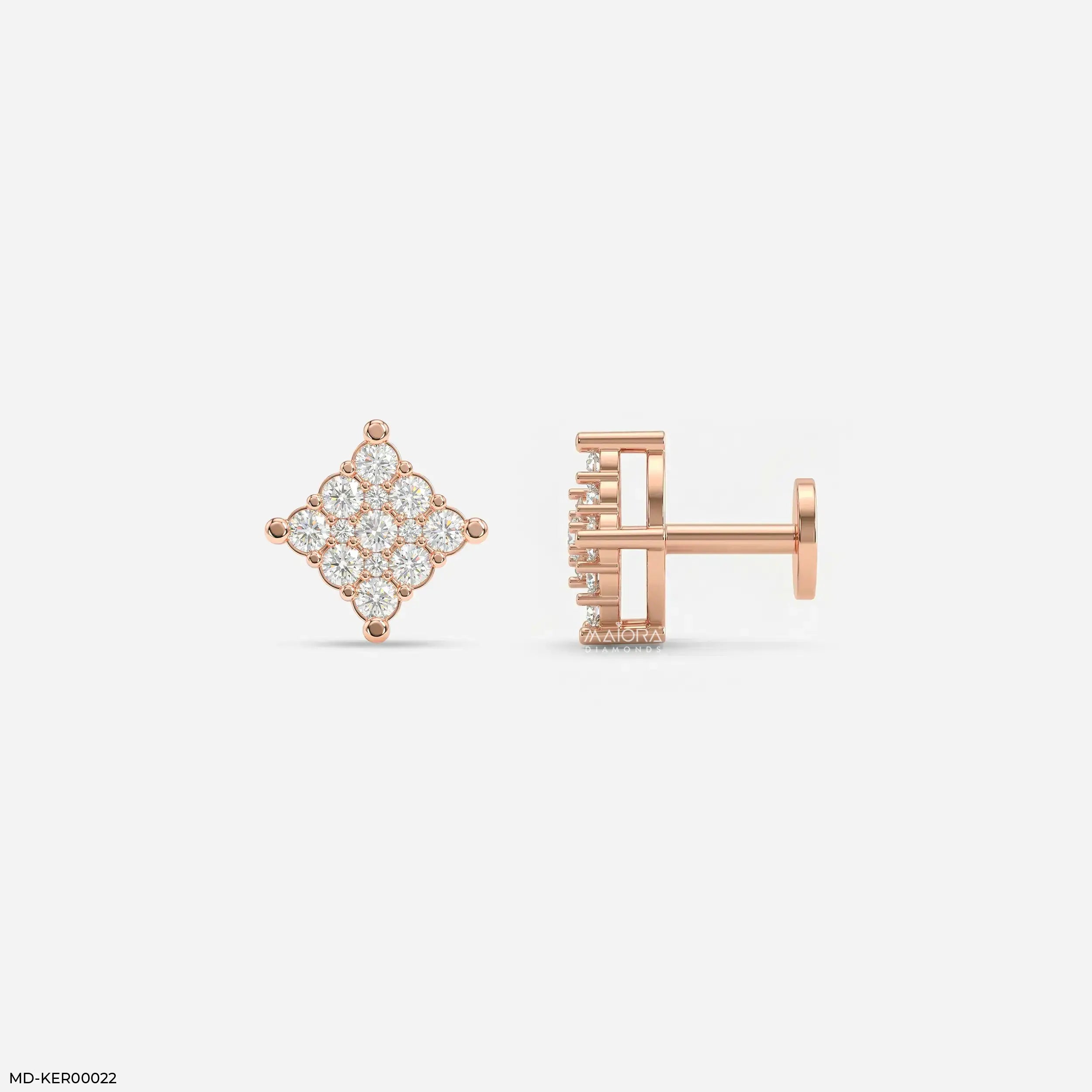 Cubical Diamond Kids Earrings Platinum 950