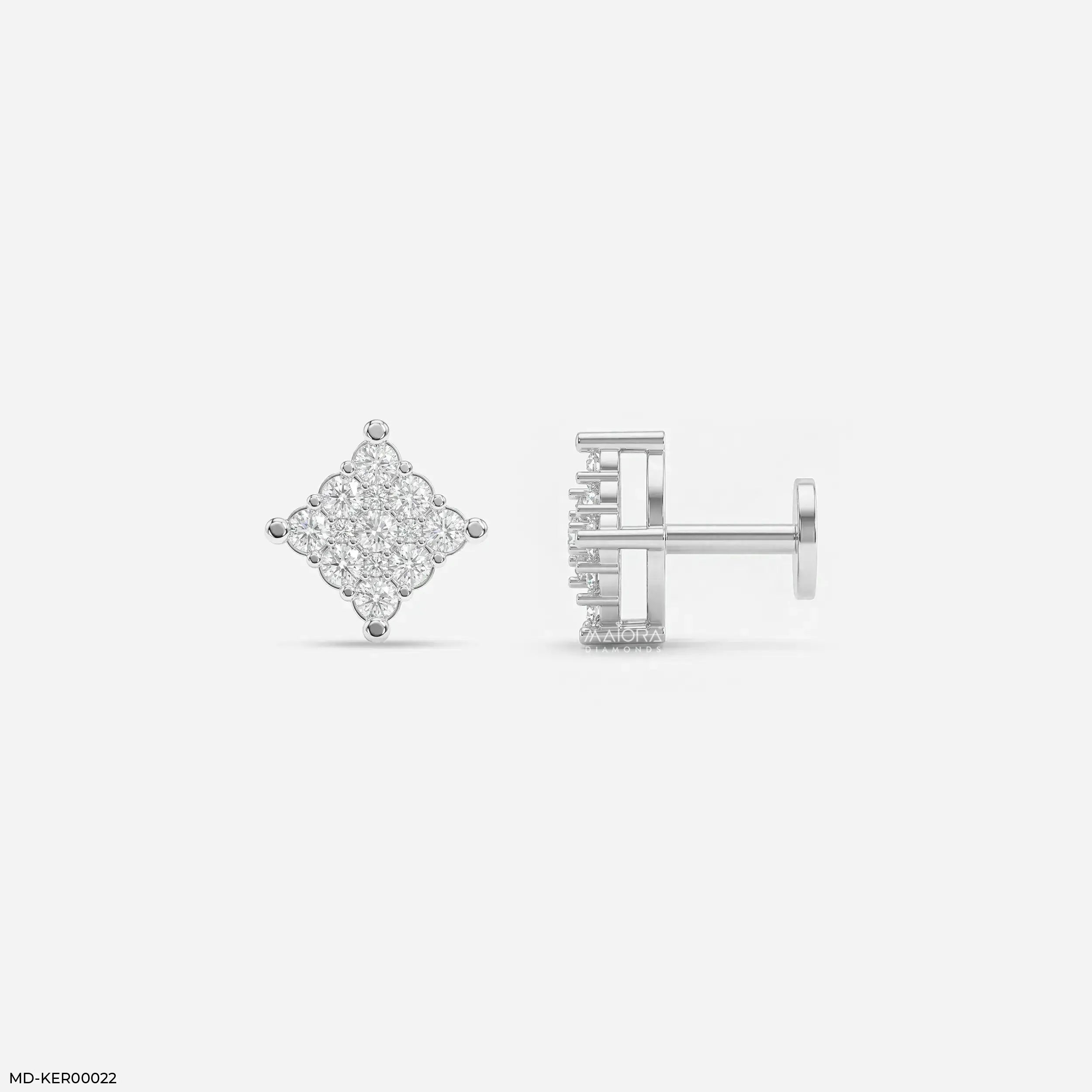Cubical Diamond Kids Earrings Platinum 950