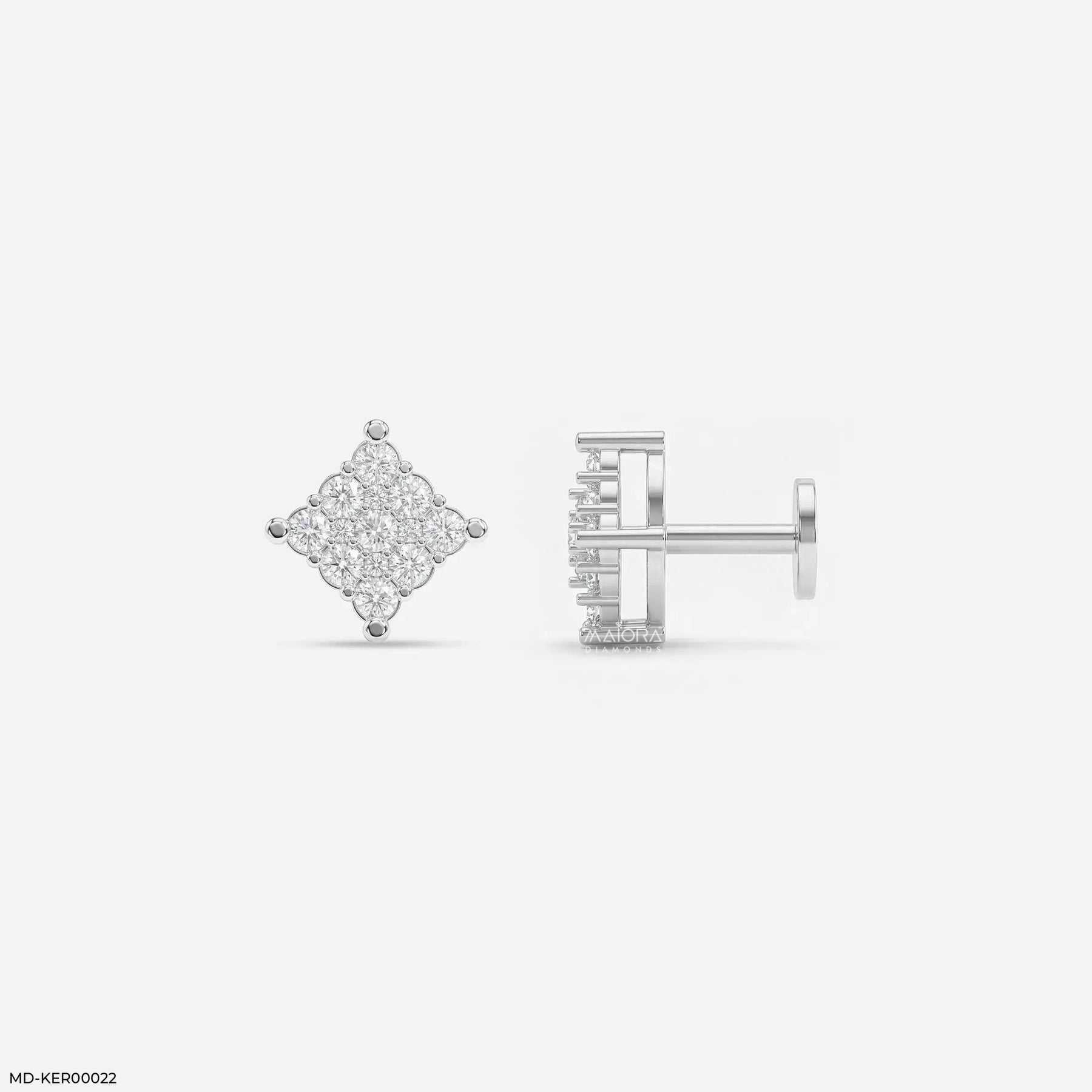 Cubical Diamond Kids Earrings Platinum 950
