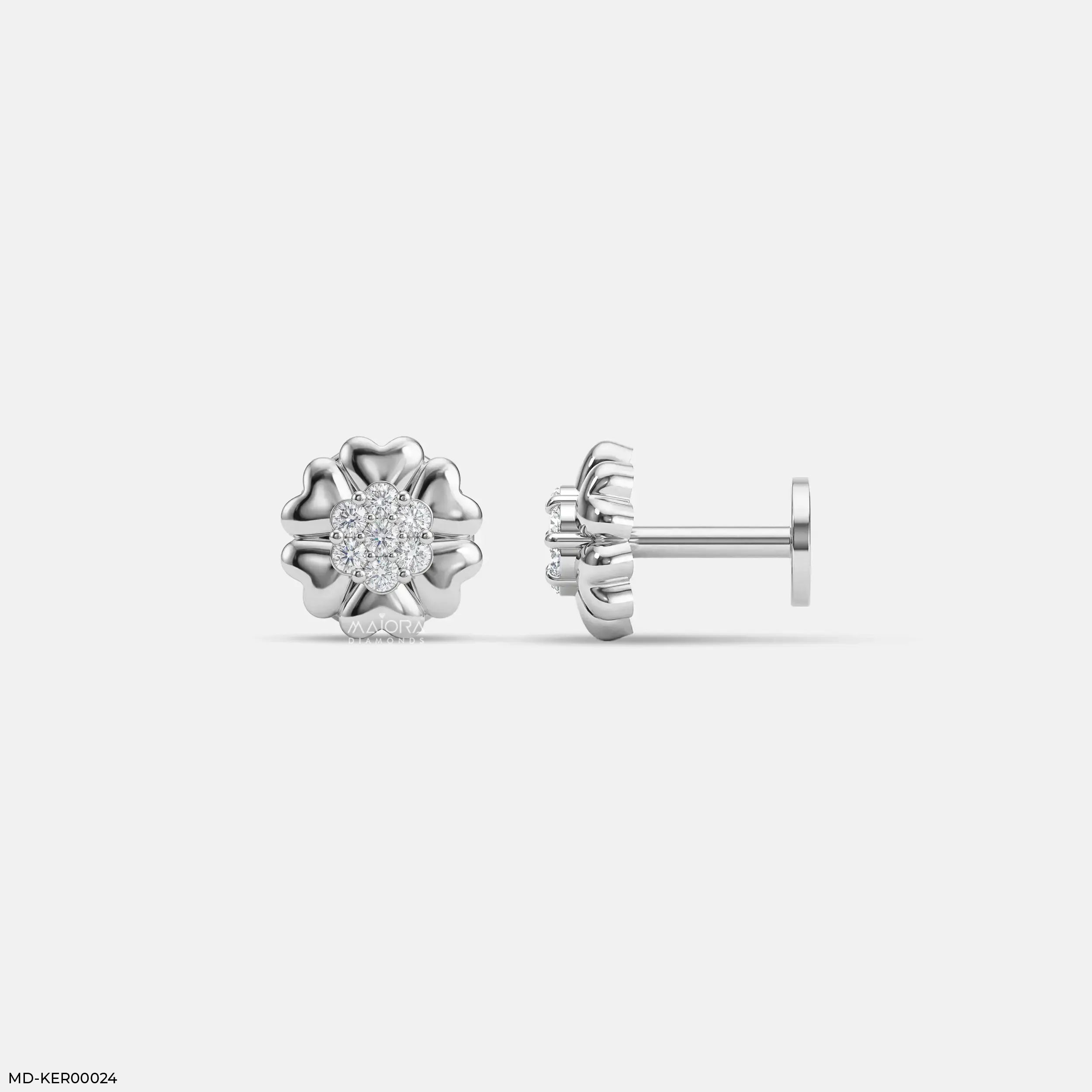 Rosy Posy Kids Diamond Earrings 14K Yellow Gold