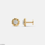 Rosy Posy Kids Diamond Earrings 9K Yellow Gold