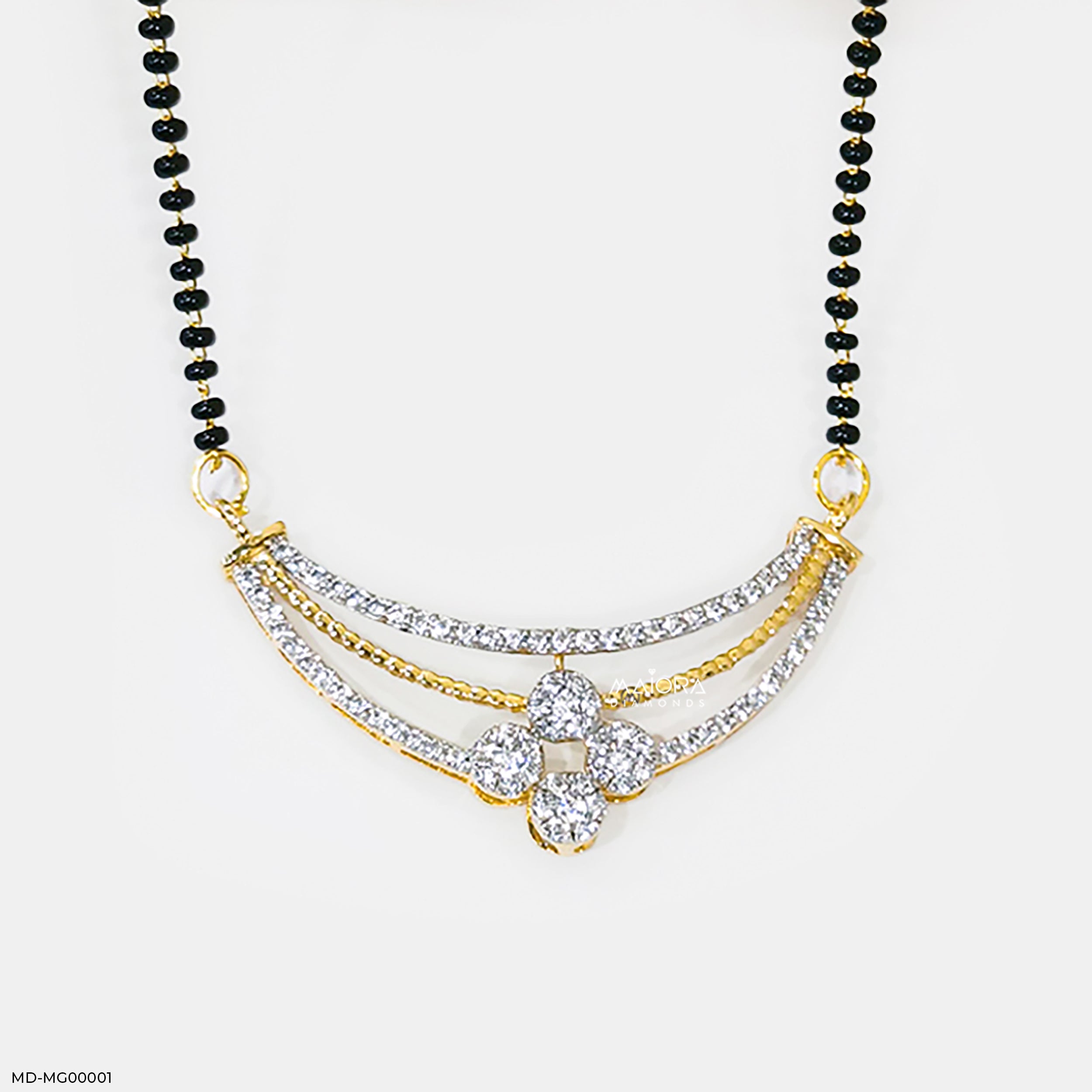 1.25 Carat Fancy Diamond Mangalsutra 9K Yellow Gold