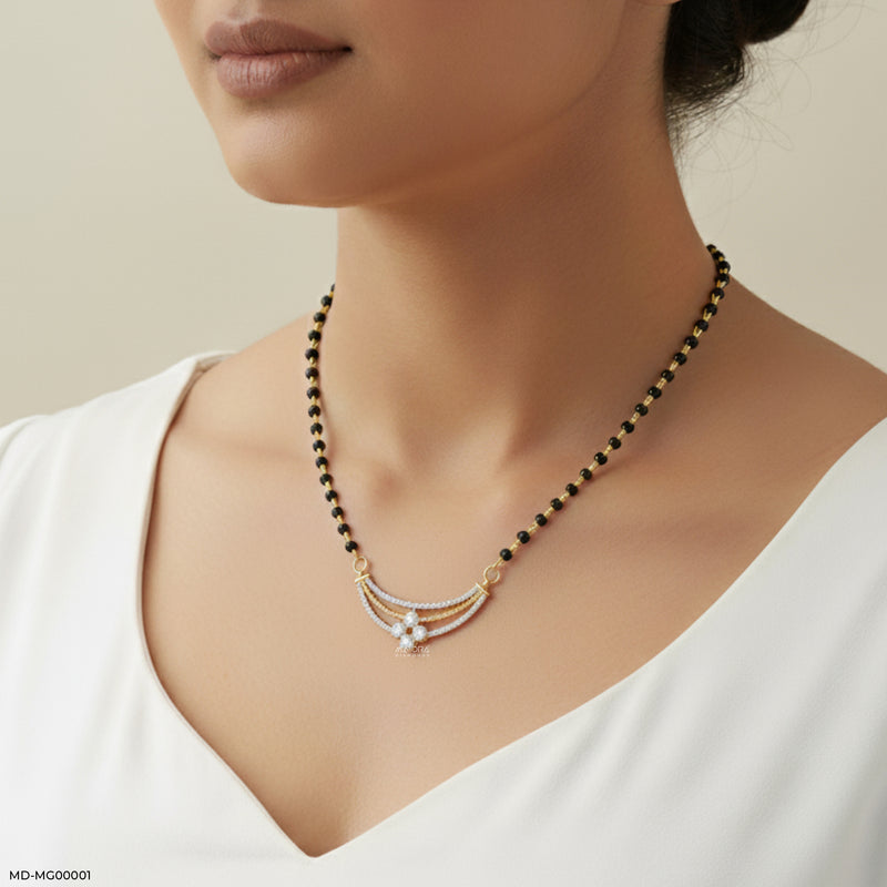 1.25 Carat Fancy Diamond Mangalsutra 14K Rose Gold