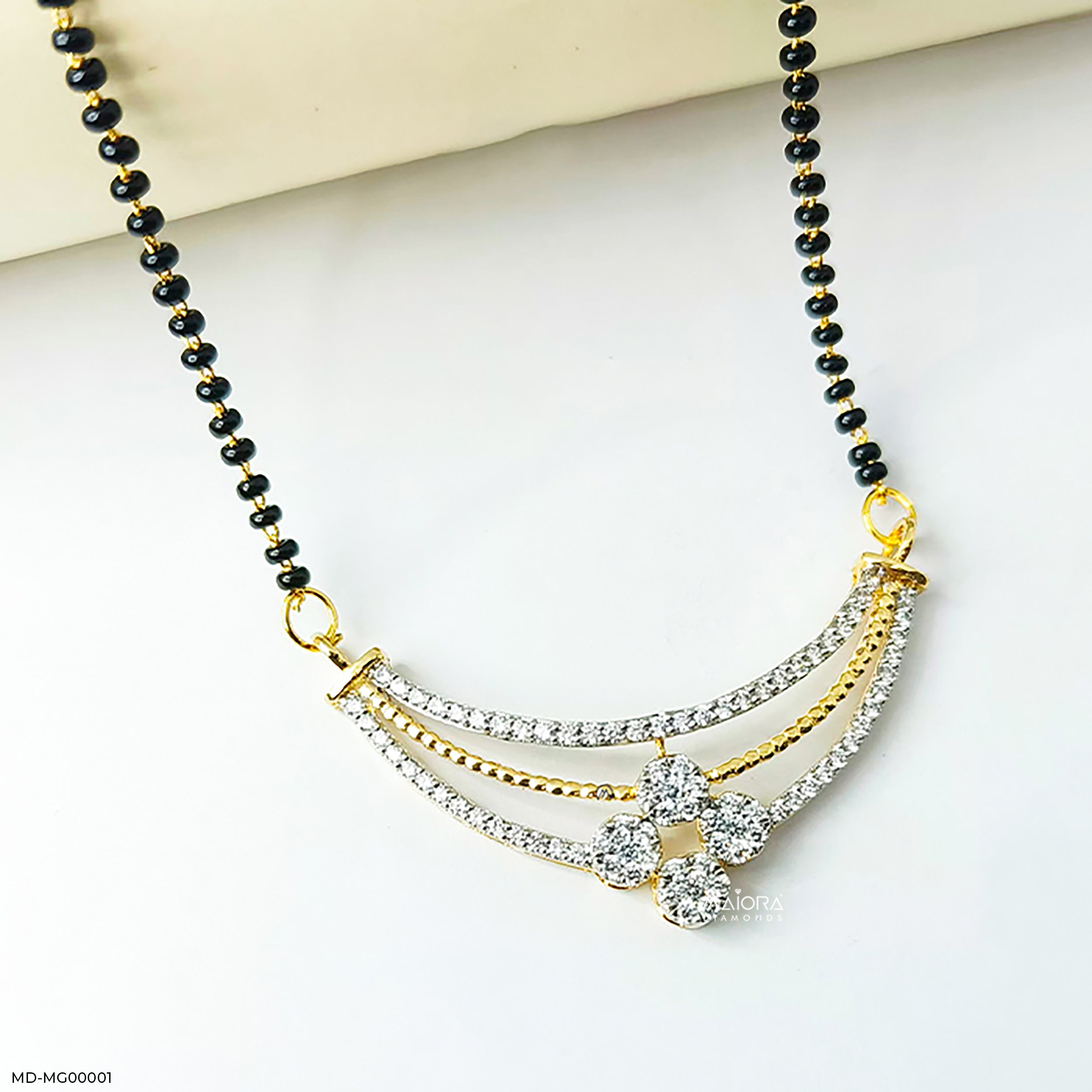 1.25 Carat Fancy Diamond Mangalsutra 9K Rose Gold