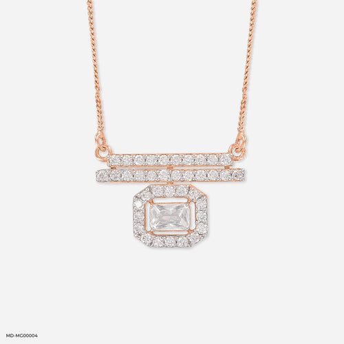 1.75 Carat Inaaya Halo Mangalsutra 14K Rose Gold