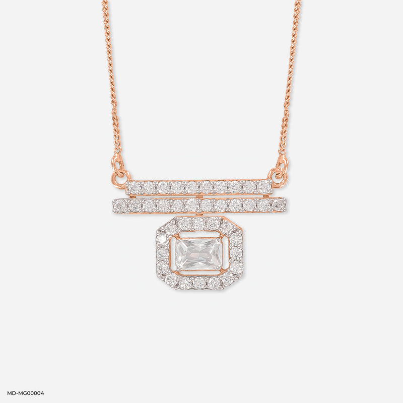 1.75 Carat Inaaya Halo Mangalsutra 14K Yellow Gold