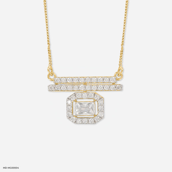 1.75 Carat Inaaya Halo Mangalsutra 18K Yellow Gold