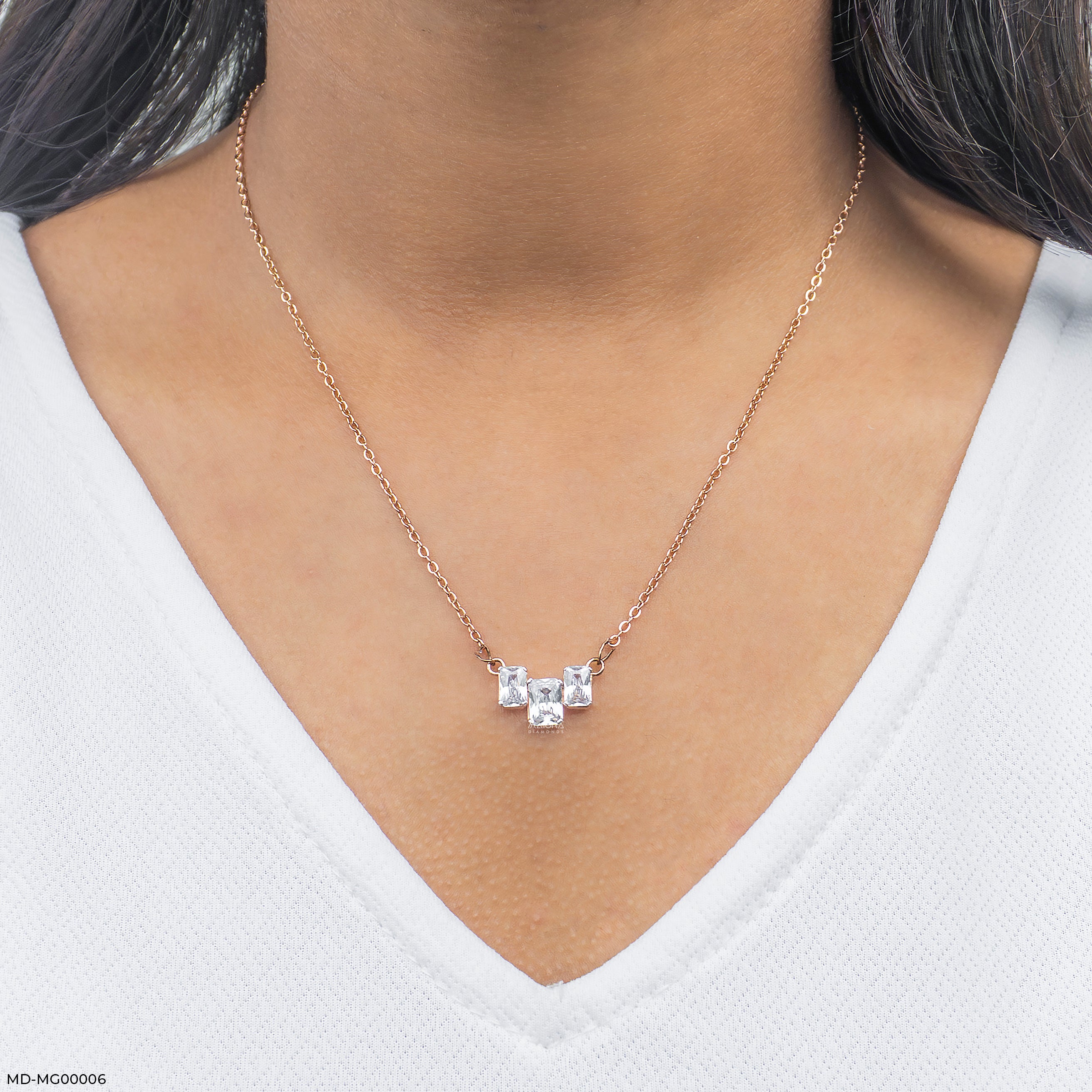 3 Carat Mode Trio Mangalsutra 9K Rose Gold