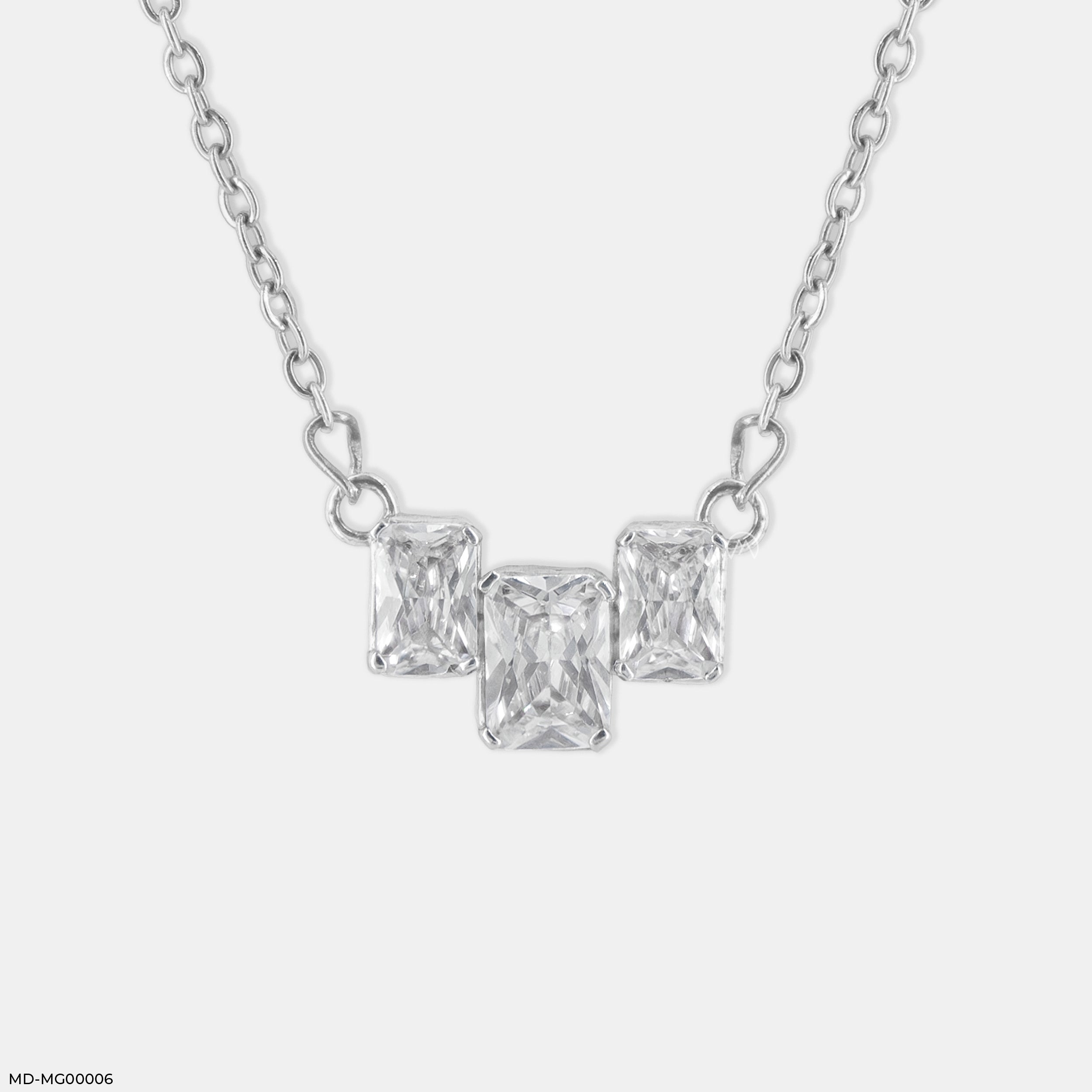 3 Carat Mode Trio Mangalsutra 14K White Gold