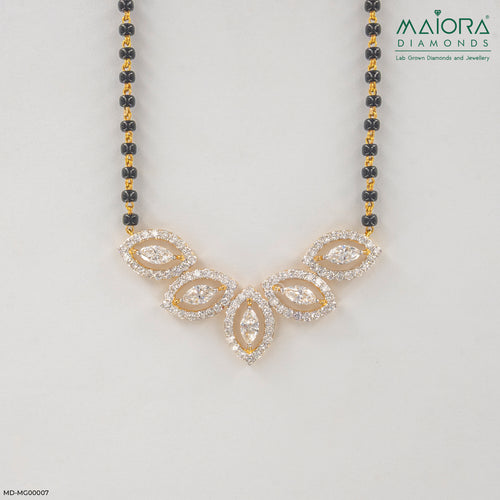 2.25 Carat Marquise Cluster Mangalsutra 14K Rose Gold