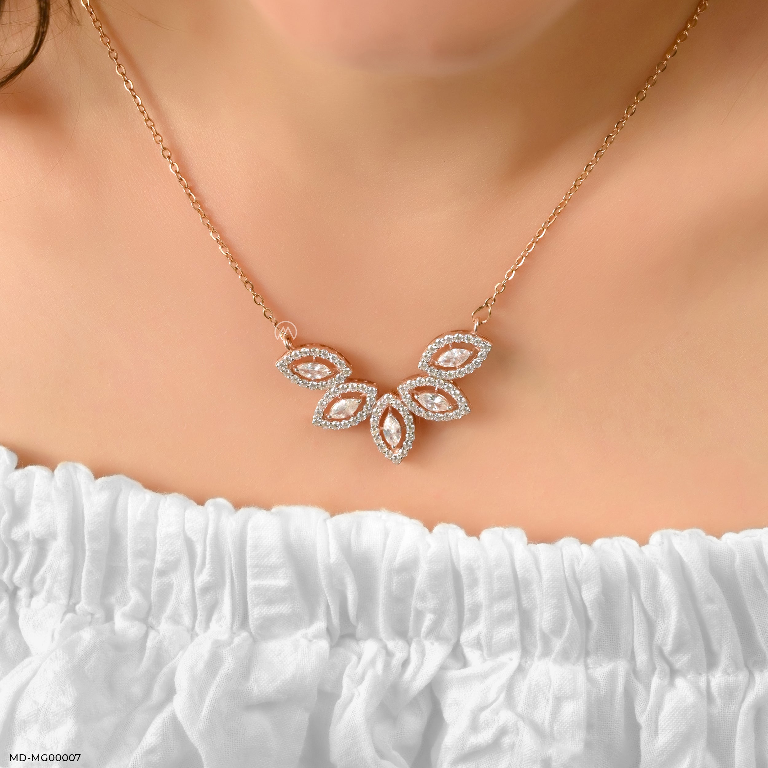 2.25 Carat Marquise Cluster Mangalsutra 9K Yellow Gold