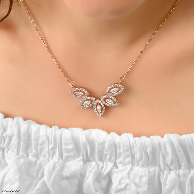 2.25 Carat Marquise Cluster Mangalsutra 14K Yellow Gold