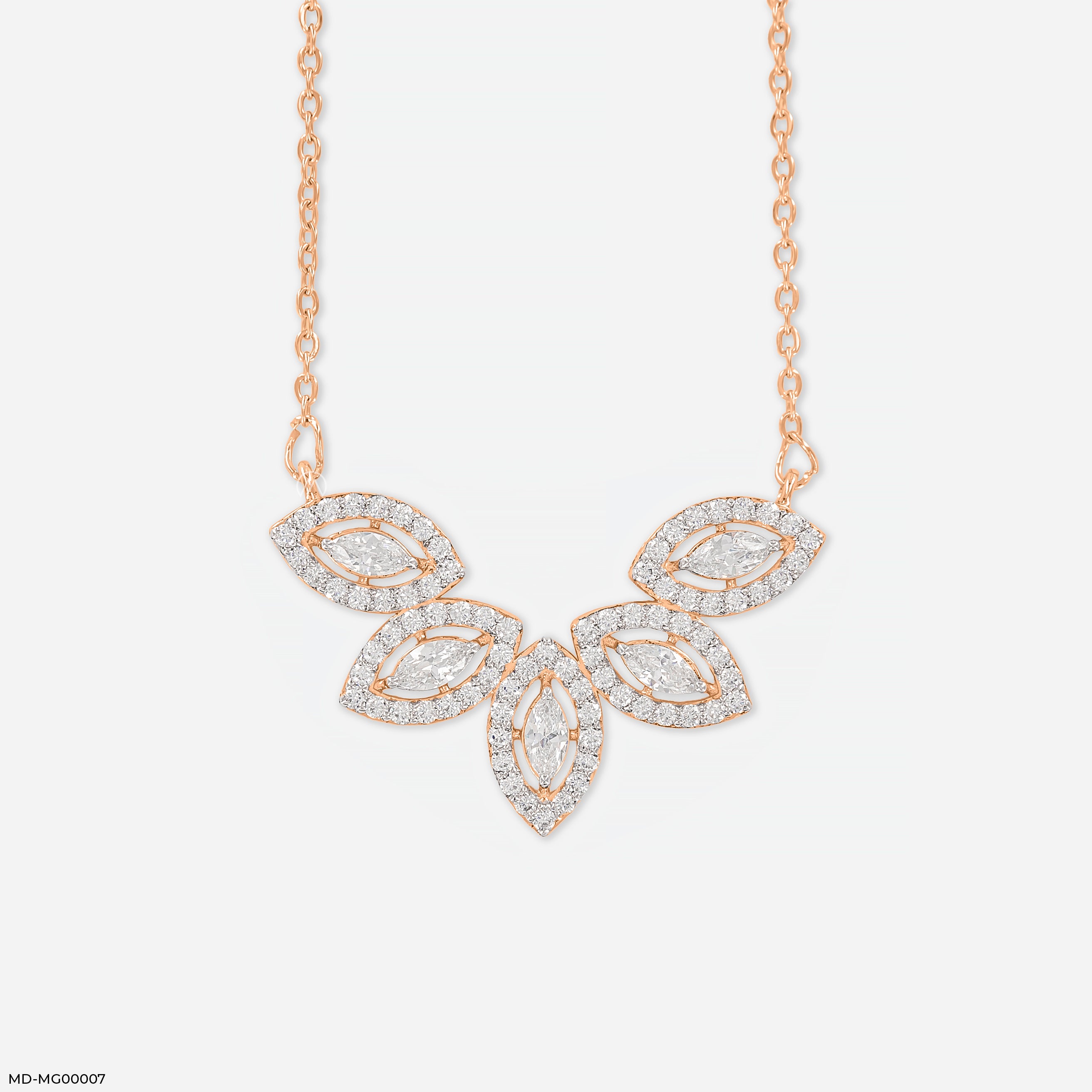 2.25 Carat Marquise Cluster Mangalsutra 14K Rose Gold