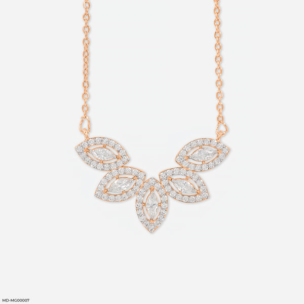 2.25 Carat Marquise Cluster Mangalsutra 14K Rose Gold