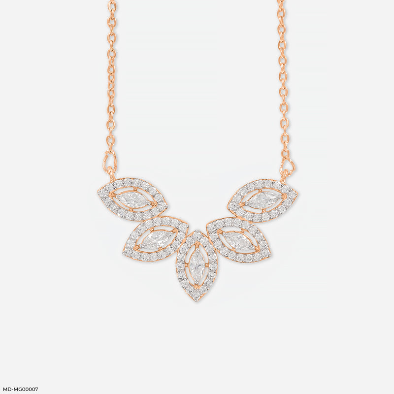 2.25 Carat Marquise Cluster Mangalsutra 14K Yellow Gold