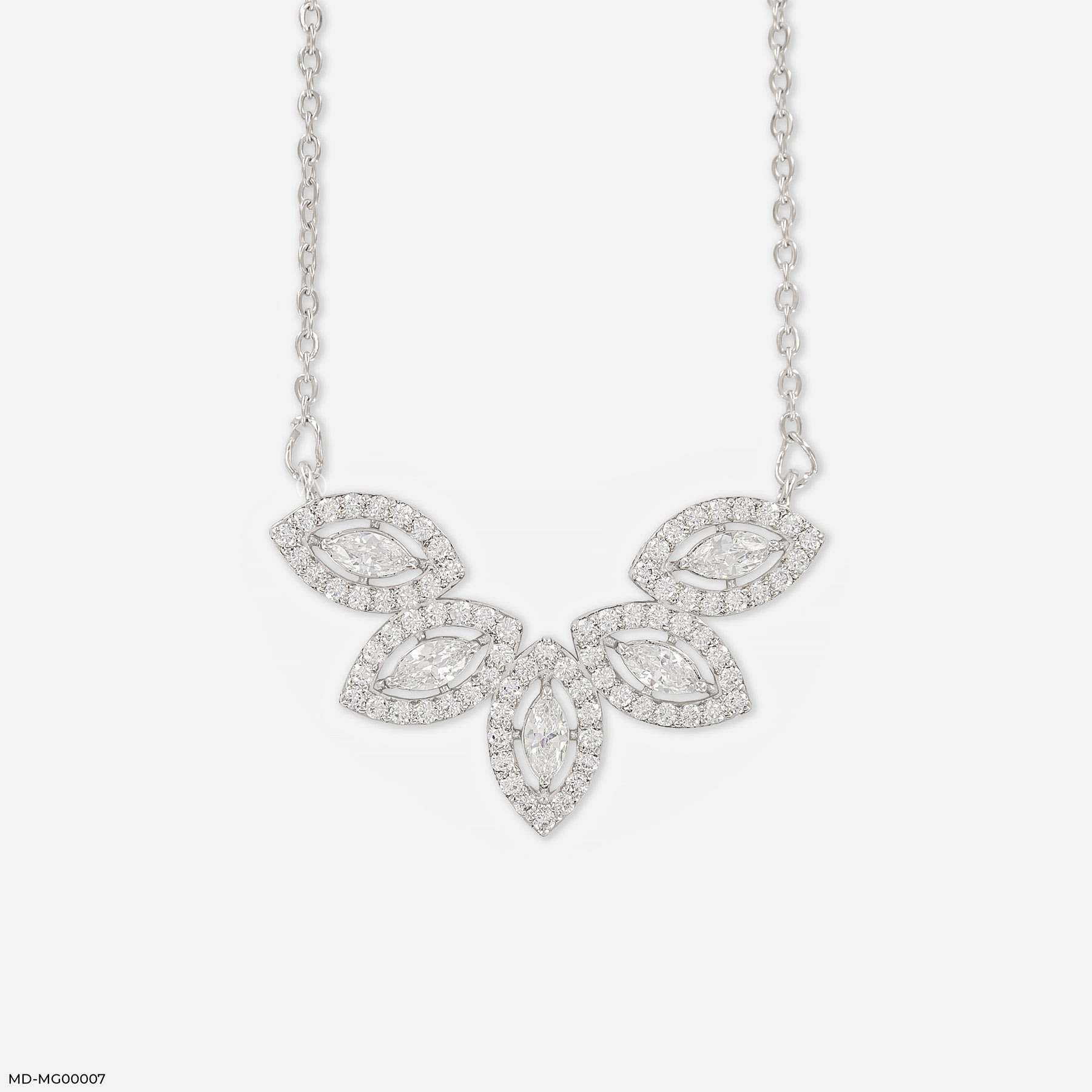 2.25 Carat Marquise Cluster Mangalsutra 14K Yellow Gold