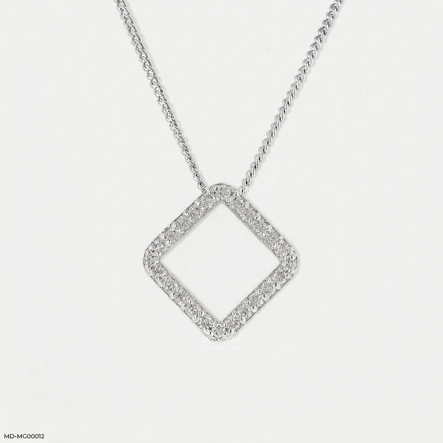 Prism Geometric Halo Pendants 9K White Gold
