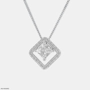 Prism Geometric Halo Pendants 9K White Gold