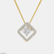 Prism Geometric Halo Pendants 9K Yellow Gold