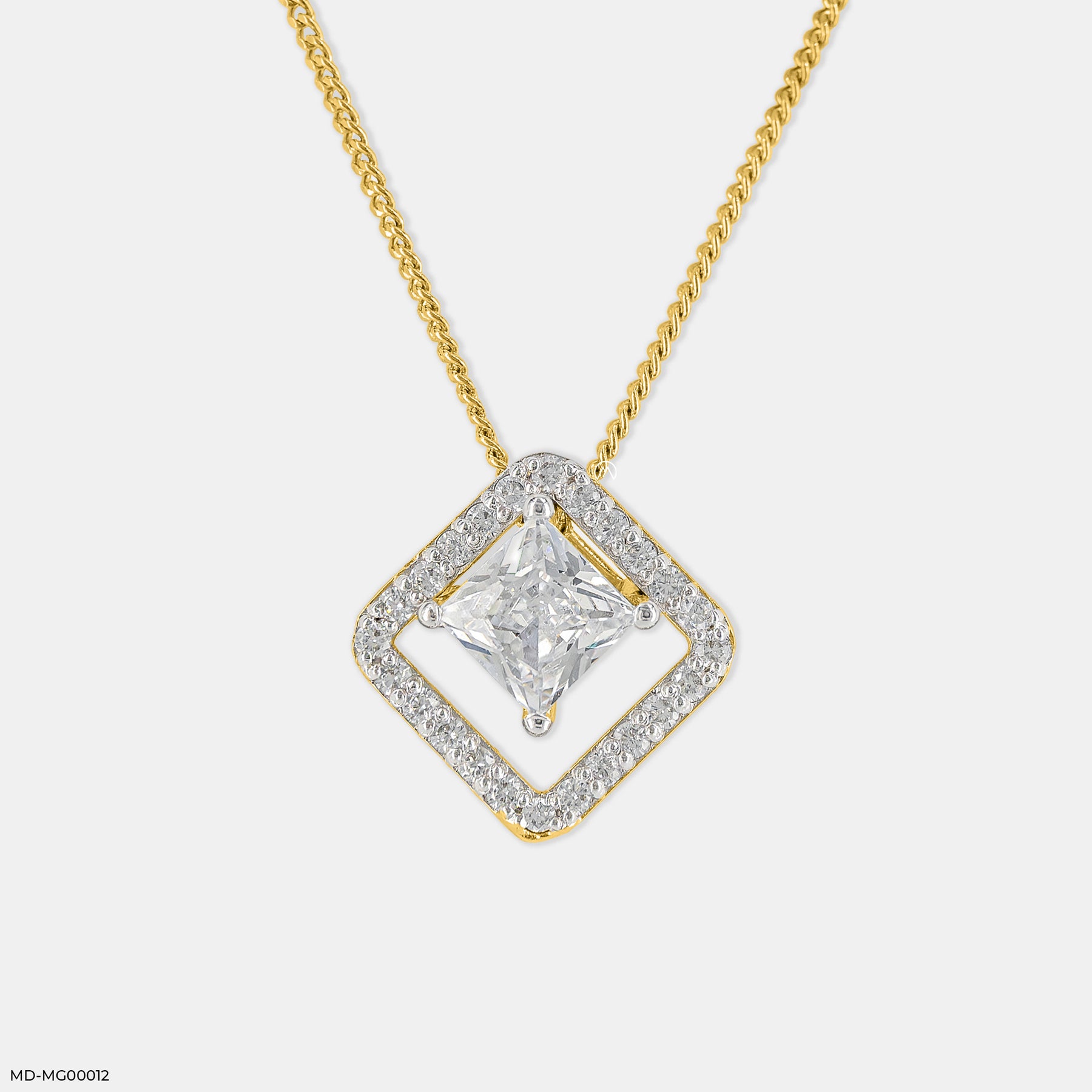 Prism Geometric Halo Pendants 9K Yellow Gold