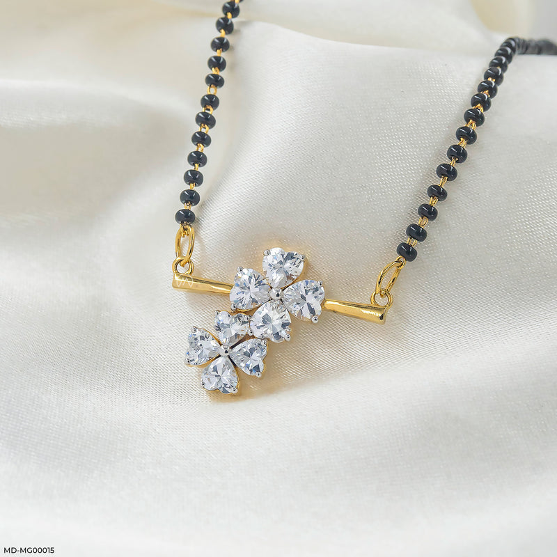 3 Carat Phool Rekha Mangalsutra 14K Yellow Gold