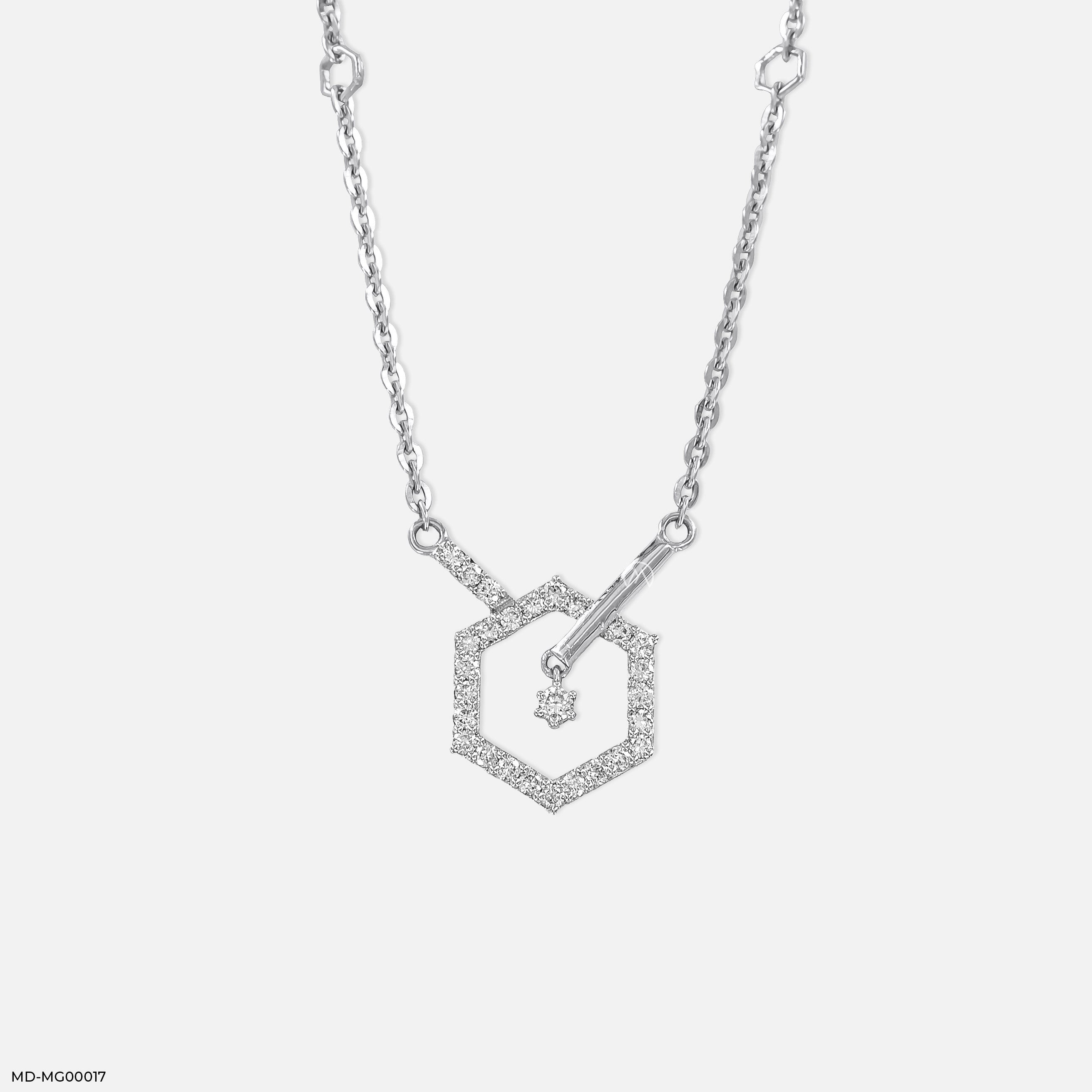 0.30 Carat Hexagon Lab Diamond Necklace