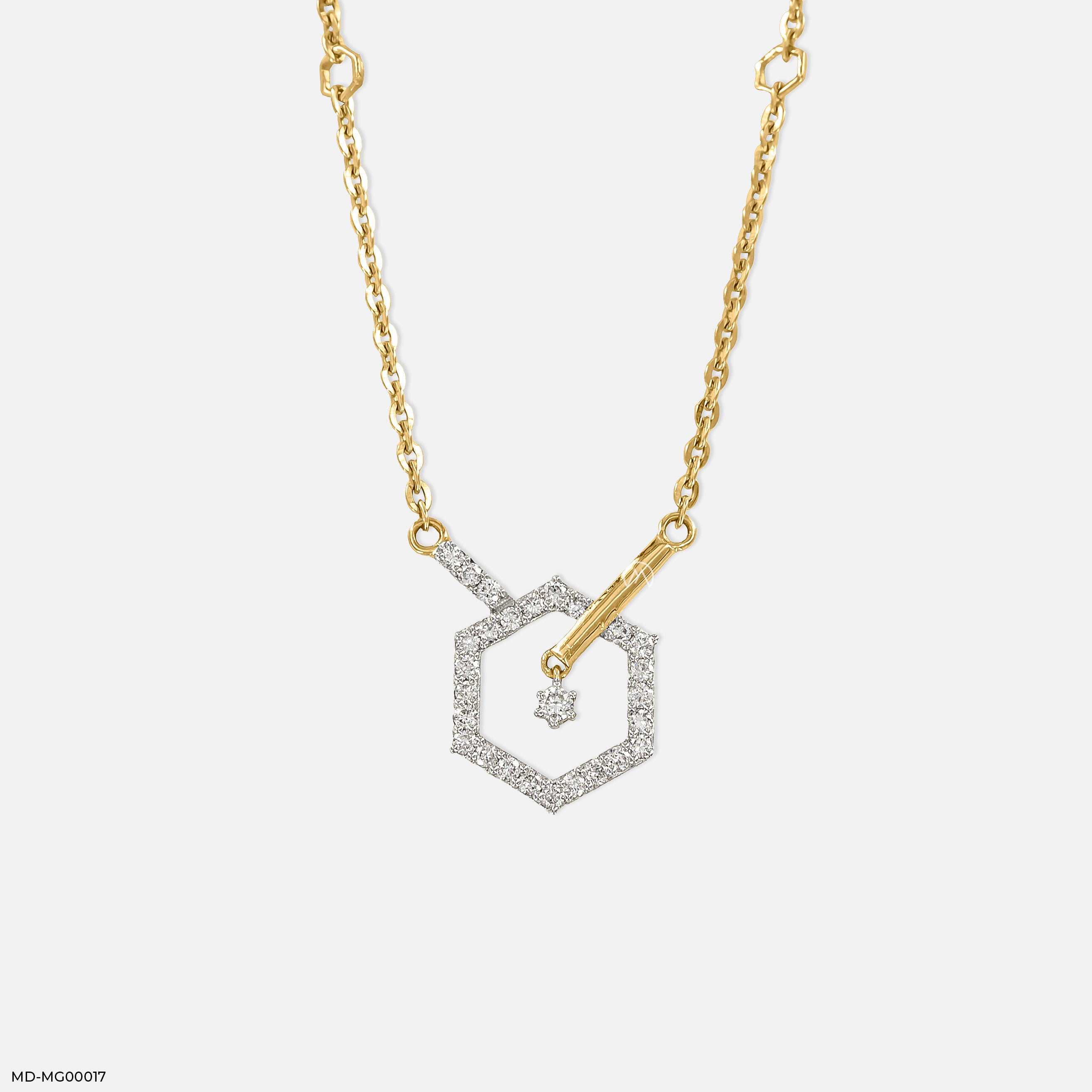 0.30 Carat Hexagon Lab Diamond Necklace