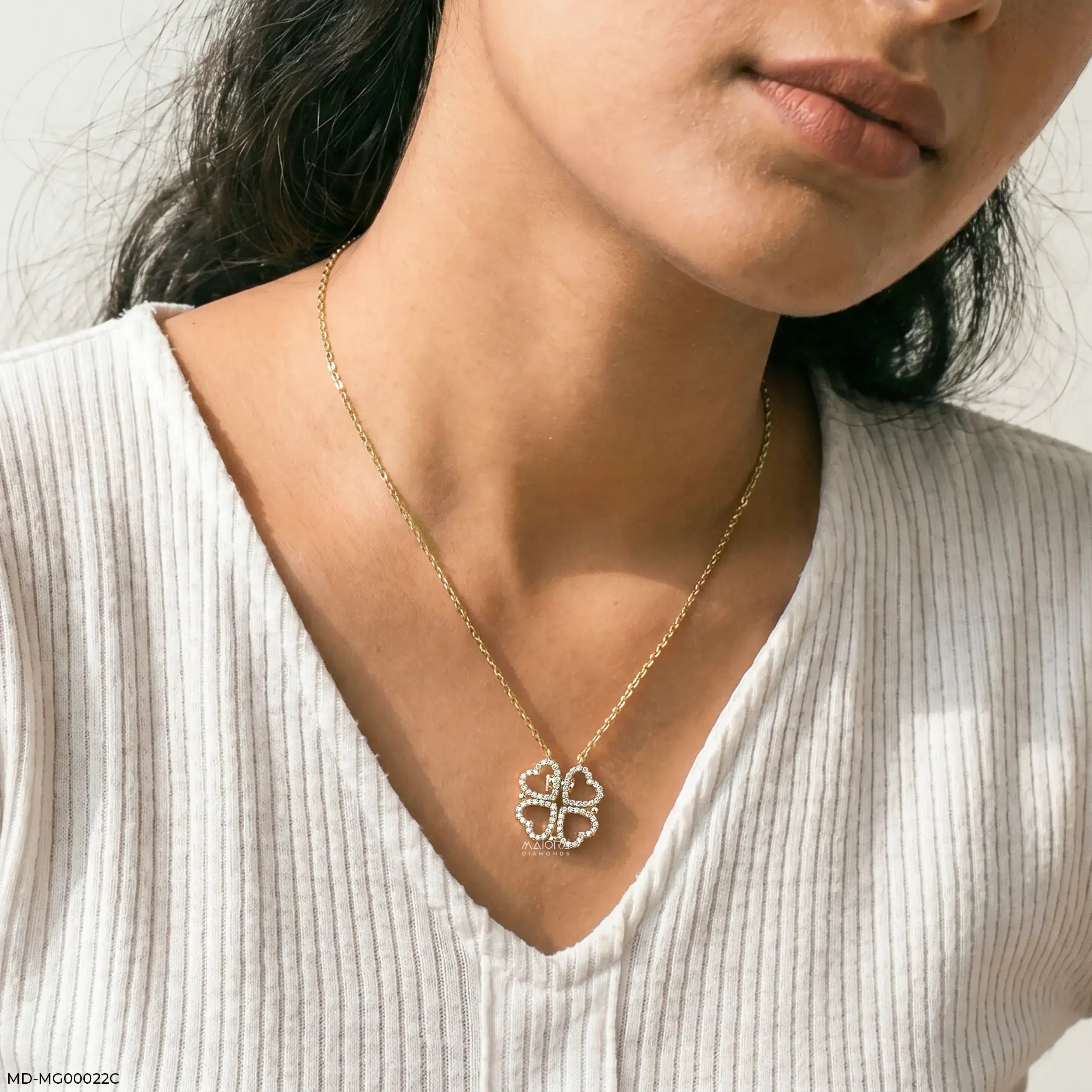0.50 Carat Amara Hearts Lab Diamond Mangalsutra 14K Yellow Gold